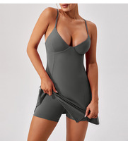 Vestido de Tenis RUIQUWIN con Logotipo Personalizado, de Alta Calidad, Transpirable, de Secado Rápido, con Shorts de Yoga y Fitness, Cintura Elástica, Estilo Casual