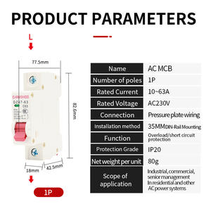 CHRMSHDGswitch <span class=keywords><strong>Disjoncteur</strong></span> AC DZ47-63 Interrupteur principal DC <span class=keywords><strong>Disjoncteur</strong></span> MCCB <span class=keywords><strong>230V</strong></span> <span class=keywords><strong>400V</strong></span> LANGTONG ELECTRIC - Product Image 6