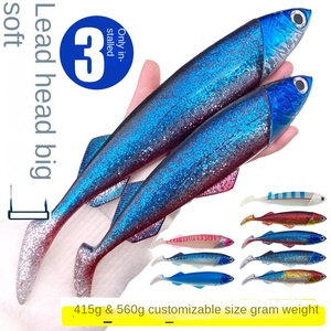 WEI 26cm/33cm caoutchouc maquereau en plastique souple têtes de gabarit leurre de pêche souple bons moules de pêche en plastique leurre souple en vrac - Product Image 5