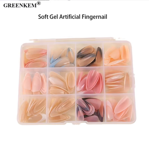 288PCS Box Set Nude Mandel form Falsche Nägel 12 Einfarbig Langlebiges Weich gel Künstlicher Fingernagel - Product Image 5