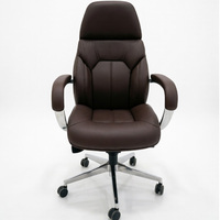 Fauteuil de luxe réglable en hauteur, pliable, avec accoudoirs et pieds en alliage d'aluminium, design moderne, en cuir PU, pour bureau, hôtel, maison, salle d'étude