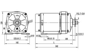 600 W 36v 48 V doppia scanalatura puleggia motore a corrente continua per serra pellicola di plastica elettrico Roll Up del motore - Product Image 2