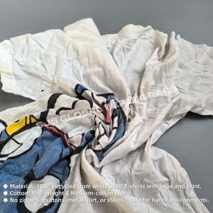 Trapos de Algodón de Alta Resistencia de 1 Libra, Blancos, Impresos, Reciclados, para Limpiar Aceite, de Grado Industrial - Product Image 4