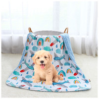 Couverture pour animaux de compagnie personnalisée en polaire Sherpa douce, imprimée, chaude, pour l'hiver, en peluche, lavable, pour chiots, en gros