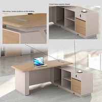 Muebles de Oficina Ergonómicos con Revestimiento de PVC para CEO, Optimización del Espacio Ejecutivo, Mesa y Gabinete de Oficina Sostenibles de PVC Waveboard de Lujo