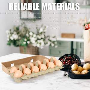 펄프 종이 계란 상자 적층 가능 생분해성 재활용 가능 대량 2x6 계란 12개입 식품용 슈퍼마켓 주방용 - Product Image 4