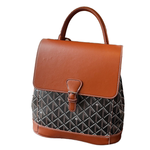 High-end Women's Summer 2025 New Model <b>Mini</b> Backpack Color-Blocked Lightweight Crossbody Versatile School <b>Bag</b> PU Polyester - Product Image 1