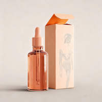 Flacon compte-gouttes pour sérum pour les yeux personnalisé, boîte en papier blanc pour la vente en gros de cosmétiques