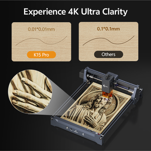 เครื่องแกะสลักเลเซอร์แบบพกพา <span class=keywords><strong>K15PRO</strong></span> 5W/10W+1w กำลังไฟคู่ น้ำหนักเบา สำหรับงาน DIY ของขวัญแบบกำหนดเอง ไม้ หนัง - Product Image 5