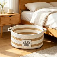 Panier de rangement ovale en corde de coton écologique moderne de haute qualité, multi-usages, avec poignée, panier cadeau pour usage domestique