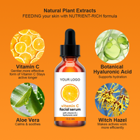 Sérum Visage Vitamine C Marque Blanche à l'Aloe Vera 60ml Éclaircissant Antioxydant Traitement Anti-Taches pour Peaux Ternes et Vieillissantes