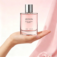 Flacon de parfum en verre plat rond vide de 30 ml/50 ml/100 ml avec bouchon argenté, logo personnalisé, 2 pulvérisateurs à pompe, sérigraphie cosmétique