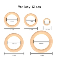 Natural Wood Rings Unfinished Solid Wooden Rings Ring Pendant and Connectors Jewelry Making for Craft