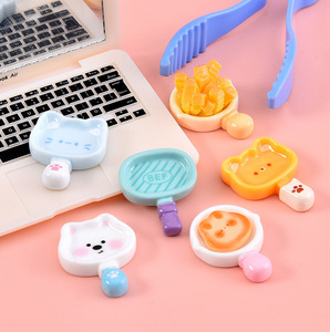 Cute Cartoon Eco-Friendly Epoxy Resin Jewelry <b>Box</b> Airbrushed Miniature Frying Pan Flat Back Cabochons for Dollhouse Decoration - Product Image 1