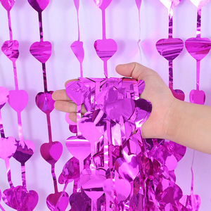 Paillettes metallizzate rosso rosa oro con frangia a forma di <span class=keywords><strong>cuore</strong></span> stelle filanti per feste sfondo tende per la decorazione di san valentino - Product Image 5