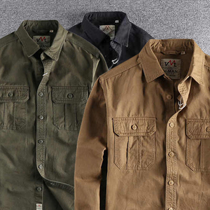 Chemise décontractée à manches longues pour homme 100 % coton de haute qualité, col rabattu simple, anti-plis, vente en gros, printemps, grandes tailles - Product Image 5