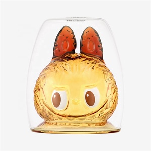 Vaso de Vidrio de Doble Capa Original 100% POP MART Labubu The MONSTERS-CHEERS Series Caja Ciega Coleccionable Regalos de Cumpleaños - Product Image 5
