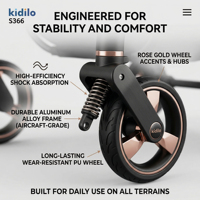 Poussette 3-en-1 Premium Kidilo S366 avec siège auto 360° pour bébés de 0 à 3 ans, idéale pour les sorties familiales et comme Arabasi Bebek