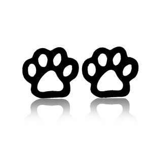 Boucles <span class=keywords><strong>d</strong></span>'oreilles tendance en acier inoxydable pour <span class=keywords><strong>femme</strong></span>, motif pattes de chien, bijoux fantaisie - Product Image 4