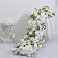 Grand Arrangement de Fleurs Artificielles Blanches Longue Fausse Rose Centre de Table Mariages Fêtes d'Anniversaire Salle à Manger Décor Élégant