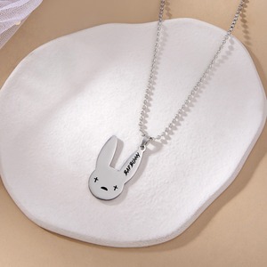 DAIHE Hip Hop Lil Peep Sign Love Rabbit Acero inoxidable rapero colgante collar gótico hombres mujeres Collar para jóvenes cantantes Fans - Product Image 4
