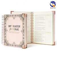 Carnet de notes rose personnalisé avec logo en feuille d'or rose, impression et reliure spirale métallique – Offre Spéciale