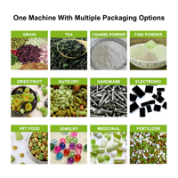 Machine d'emballage et de pesage multifonctionnelle automatique pour aliments soufflés, frites, chips de pommes de terre, chips de bananes, granulés 100g 200g 300g 500g