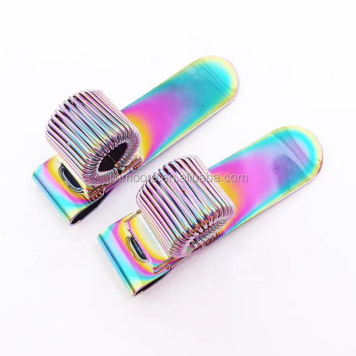 Wholesale Rainbow Color Spring Pen Holder Clip for Notebook and Clipboard