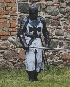 Ensemble d'armure complète de chevalier templier artisanal en acier, calibre 18, pour guerrier médiéval, reconstitution historique, costume de spectacle - Product Image 5