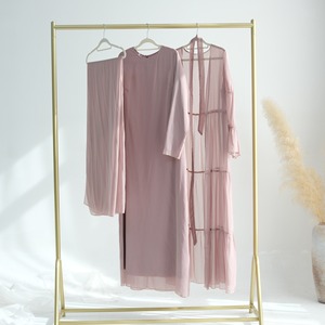 Cardigã Aberto Elegante com Renda Estilo Turco do Oriente Médio Dubai, <span class=keywords><strong>Tie</strong></span> Dye Respirável, Moda Muçulmana Feminina, Abaya Modesta - Product Image 2
