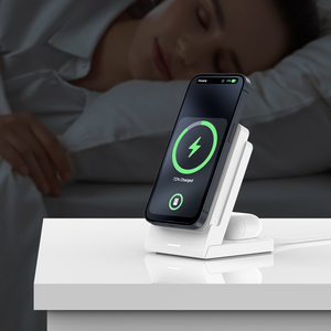 แบตเตอรี่สำรองแบบพกพา 15W ไร้สาย ลิเธียมโพลิเมอร์ 5000mAh พร้อมแท่นชาร์จแม่เหล็ก 2 in 1 - Product Image 2