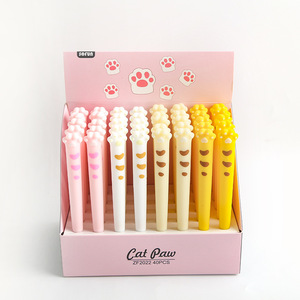 Stylo gel créatif mignon Kawaii en forme de patte de <span class=keywords><strong>chat</strong></span>, stylo à bille <span class=keywords><strong>pour</strong></span> étudiants et enfants, avec encre noire et bleue de 0,5 mm, papeterie - Product Image 1