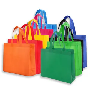 Shopping Bags With Logos Printed High Quality Promotional Custom Shopping Non Woven Bag With Print Logo