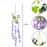 Guirlande de glycine artificielle violette en soie pour décoration d'arche de plafond de mariage, fleurs suspendues en vigne