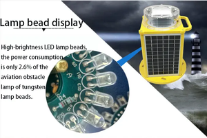 Baliza indicadora de obstáculos solares Luz de obstrucción de aviación de intensidad media GPS síncrono para lámpara de señal de aeropuerto - Product Image 5