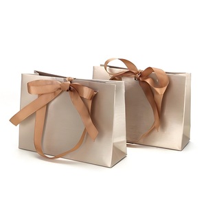 Factory Customized Wholesale Kraft <strong>Paper</strong> Eco-Friendly Laminated Mini Gift Shopping <strong>Bags</strong> <strong>with</strong> Ribbon <strong>Handles</strong> and <strong>String</strong> - Product Image 2