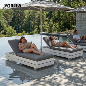 Mobilier d'extérieur pour <span class=keywords><strong>lit</strong></span> de plage d'hôtel personnalisé de luxe, rideau comprenant un cadre en aluminium, patio extérieur, canapés-lits de plage - Product Image 4