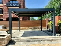 Pergola extérieure en aluminium 36M à toit rigide réglable, étanche, anti-rongeurs, revêtement poudré, directement de l'usine
