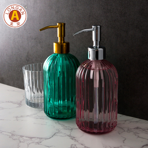 Bouteille de distributeur de pompe de <span class=keywords><strong>savon</strong></span> <span class=keywords><strong>liquide</strong></span> de <span class=keywords><strong>lave</strong></span>-<span class=keywords><strong>vaisselle</strong></span> en verre d'hôtel de luxe de basse quantité minimale de commande 420ml avec distributeurs de <span class=keywords><strong>savon</strong></span> et de lotion de pompe - Product Image 6