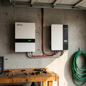 Système solaire photovoltaïque pour garage 5KW avec onduleur split, batterie LiFePO4 murale 10KWh, pour maison américaine, compatible <span class=keywords><strong>Growatt</strong></span>/HiFan 48V/51.2V - Product Image 1