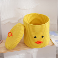 Panier de rangement en coton corde canard décoration de fête pour enfants fournitures de vacances de Pâques dessin animé canard panier d'animaux de Pâques