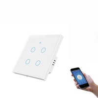 Interrupteur intelligent Zigbee de haute qualité, norme européenne, type 86, panneau tactile en verre trempé, commande vocale Smart Life, fil neutre requis