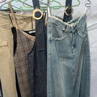 Celana Wanita Bekas Berlapis Fleece Poliester/Katun untuk Musim Dingin, Stok Campuran Grosir