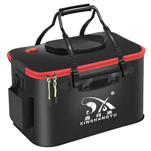 Cubo de Pesca Plegable Tricolor de EVA Modelo AD 2, Accesorios para Pesca con Arpón, Caja de Almacenamiento Cómoda y Portátil - Product Image 1