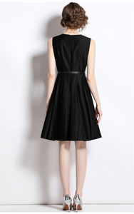Abito Mini Elegante <span class=keywords><strong>da</strong></span> <span class=keywords><strong>Donna</strong></span> di Alta Gamma 2026 Stile Francese con Scollo Rotondo e Cintura Formale in Vita - Product Image 4