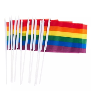 Tùy chỉnh kích thước nhỏ Lắc cờ polyester in LGBT niềm tự hào Đồng Tính 14*21cm tay vẫy tay cầm cờ cầu vồng - Product Image 5