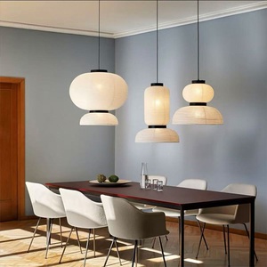 Lustre de restaurant en fer de style Wabi-Sabi japonais, lanterne design inspirée d'Isamu <span class=keywords><strong>Noguchi</strong></span>, lampe artistique pour <span class=keywords><strong>table</strong></span> à manger - Product Image 3