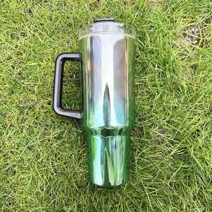 New 40Oz Sublimation Plating Tumbler Gradient <b>Magic</b> Mirror Sport Water Bottle Ombre Color Travel Mug With Straws - Product Image 4