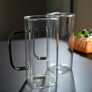 Elegant High Borosilicate Glass Mug with Handle Lightweight & Comfortable Grip Eco-Friendly Microwave Safe Business <b>Gift</b> Cup - Product Image 5