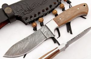 มีดใบตายเหล็กดามัสกัสทำมือ ปรับแต่งได้ ใช้ได้หลากหลายงาน อุตสาหกรรม สแตนเลส ไม้ สำหรับล่าสัตว์ ปอกหนัง รับผลิตตามแบบ (OEM) มีด KBS - Product Image 4